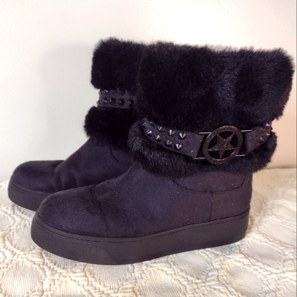 Blackcraft Cult Akasha Boots Size 7 Faux Fur Gothic